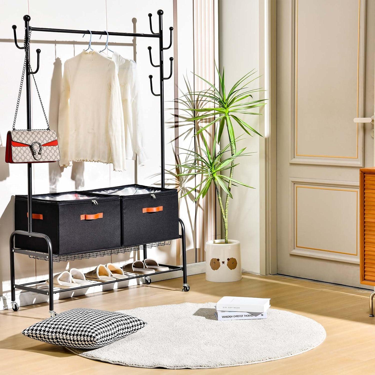 Organizador de Zapatos INSTY 2 Paquetes Negro 32 Pares Ajustable