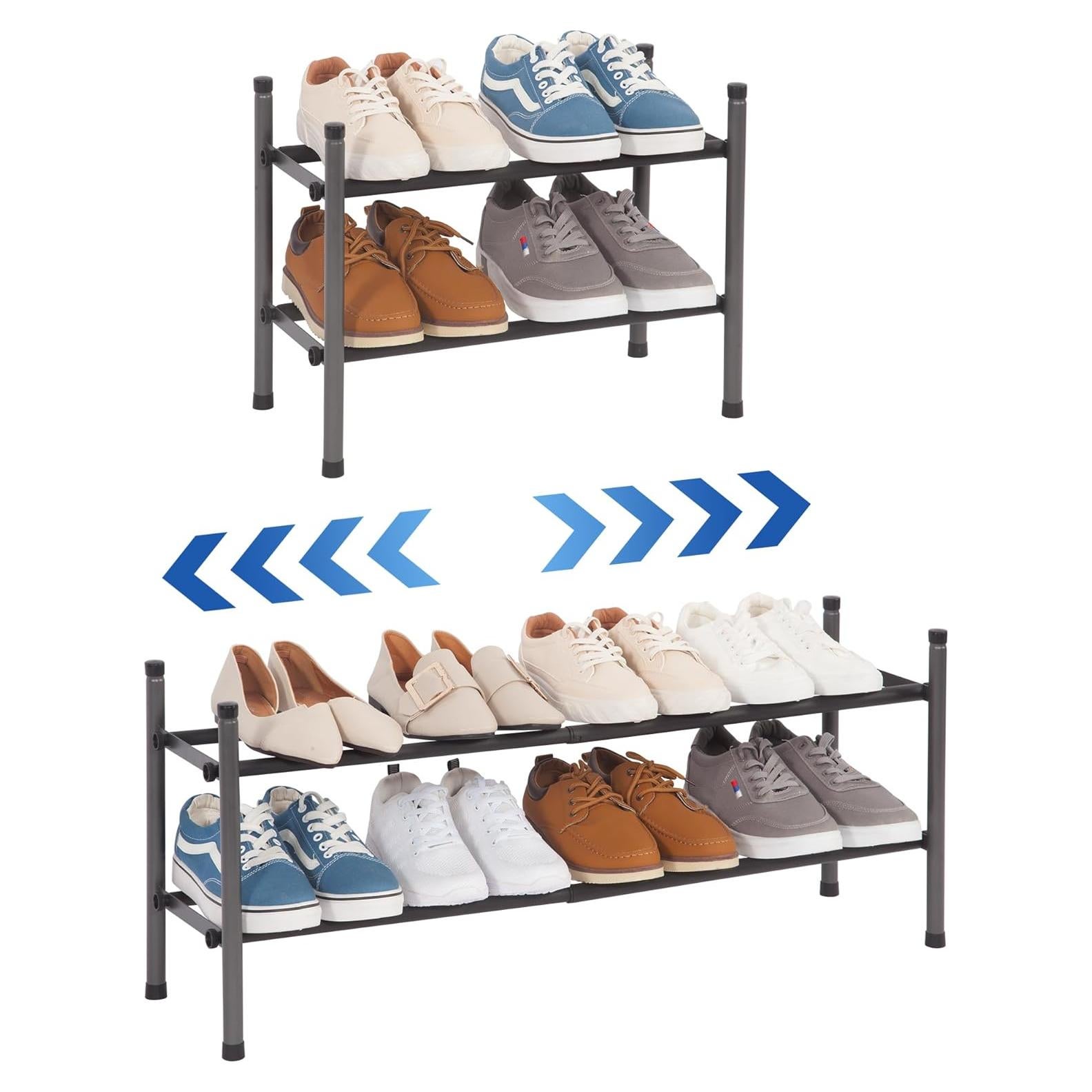 Estante para Zapatos Expandible STORAGE MANIAC 2 Niveles Negro