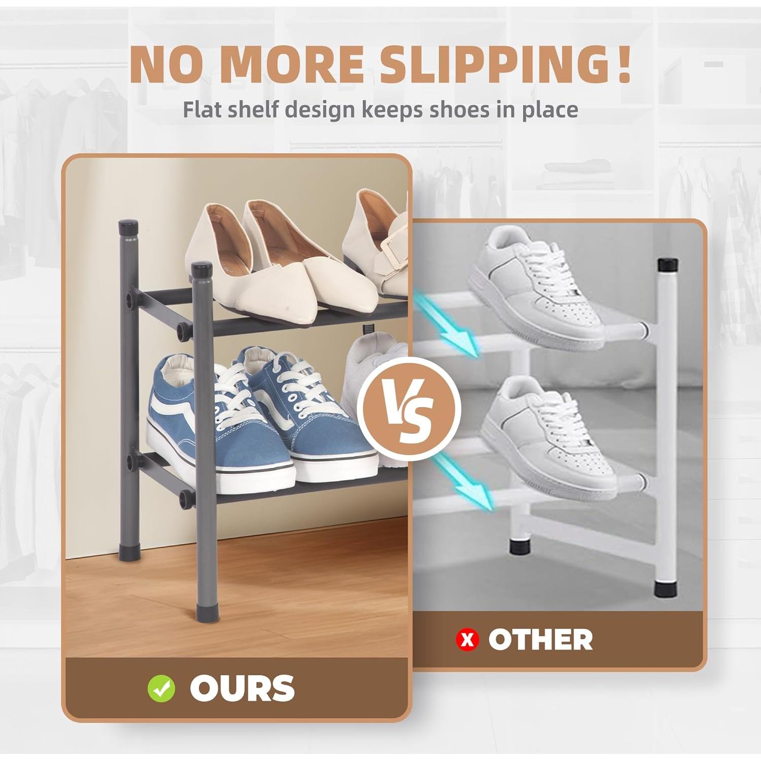 Estante para Zapatos Expandible STORAGE MANIAC 2 Niveles Negro