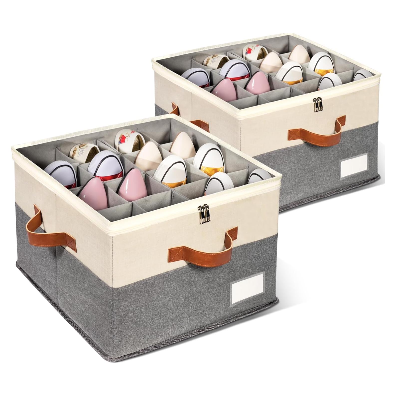 Organizador de Zapatos JHHBHV Plegable 2 Paquetes Beige 43.2x31.8cm