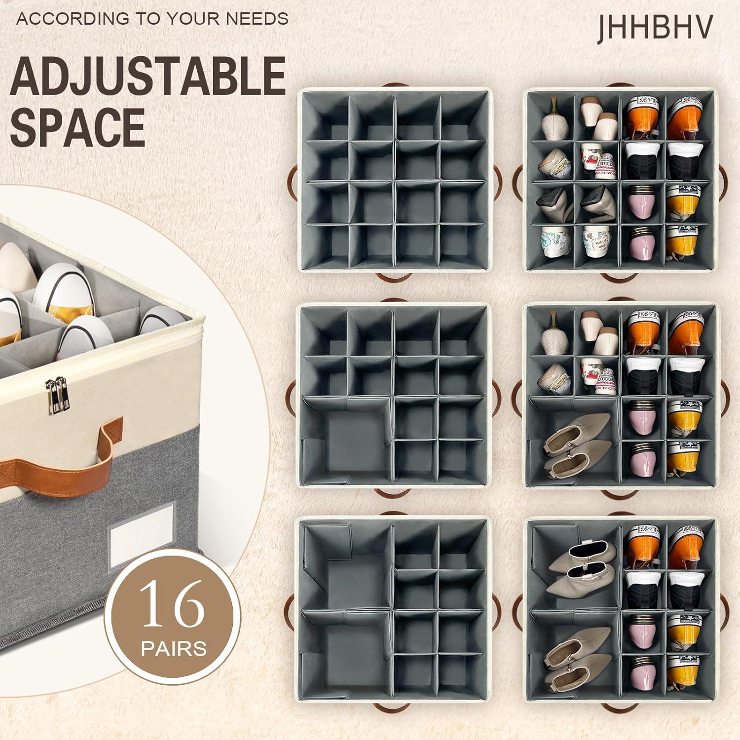 Organizador de Zapatos JHHBHV Plegable 2 Paquetes Beige 43.2x31.8cm