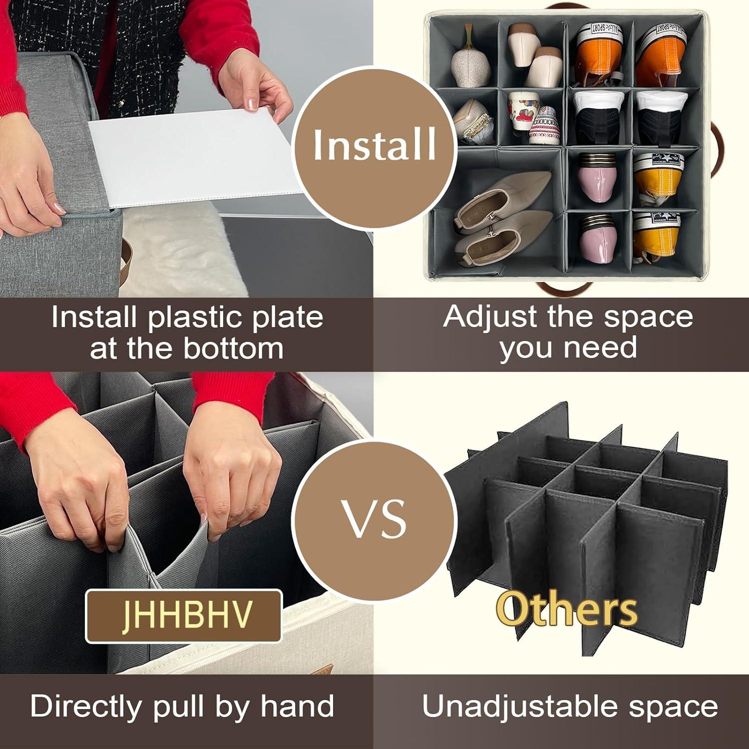 Organizador de Zapatos JHHBHV Plegable 2 Paquetes Beige 43.2x31.8cm