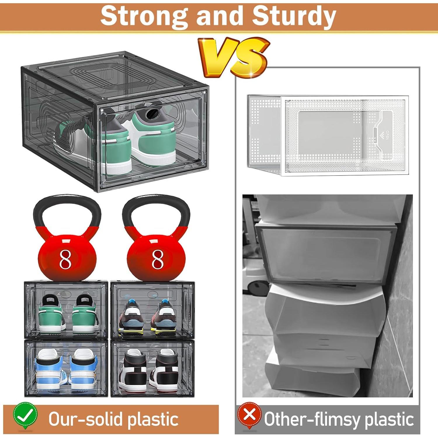 Organizador de Zapatos Apilable Caktraie 10 Paquete Negro