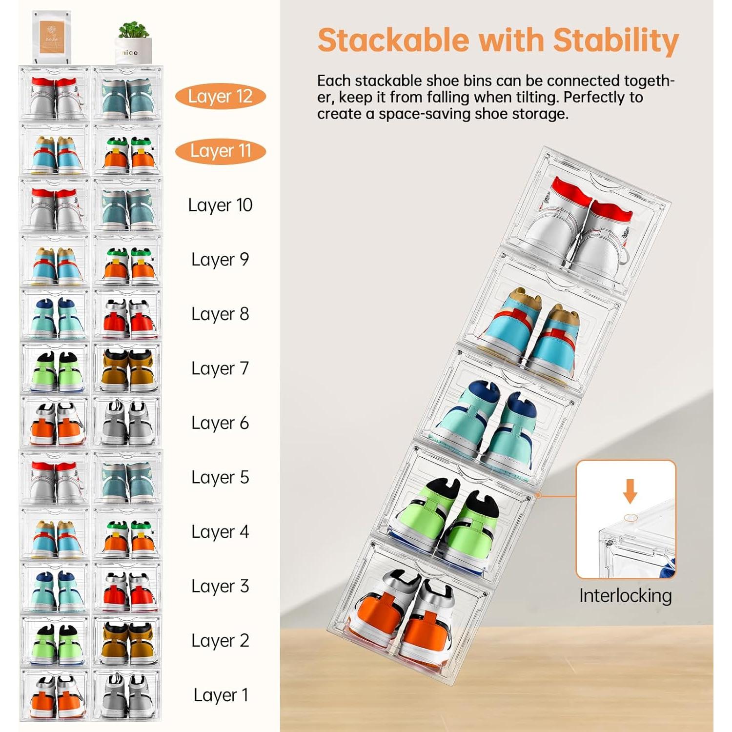 Clemate Caja de Almacenamiento de Zapatos X-Large 8 Piezas