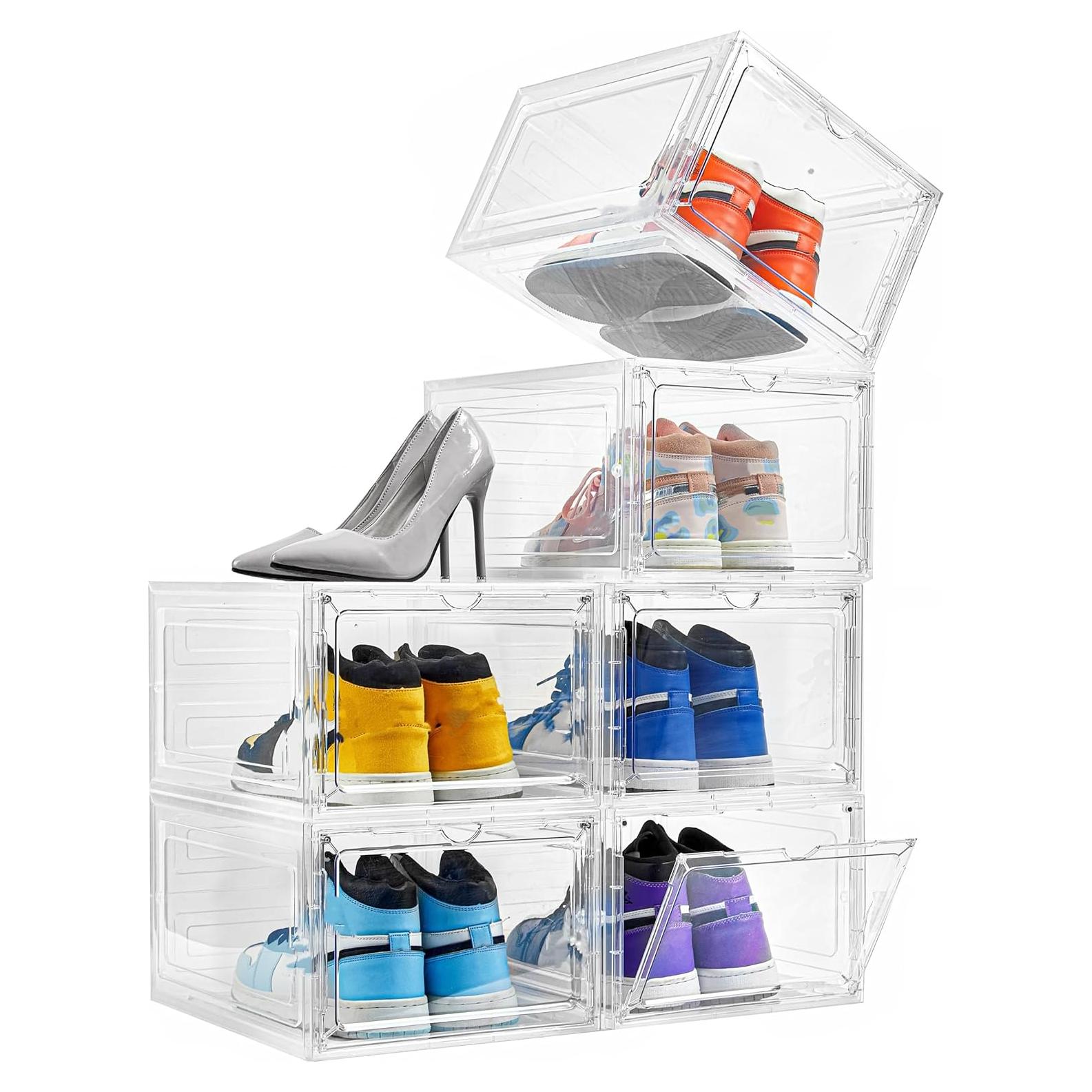 Organizador de Zapatos Attelite, Set de 6 Cajas Apilables Transparentes