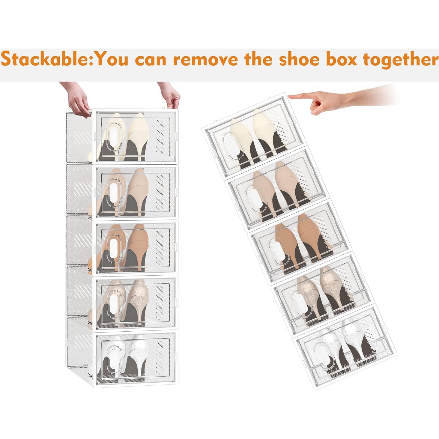 Organizador de Zapatos SIMPDIY 12 Cajas Apilables Transparentes