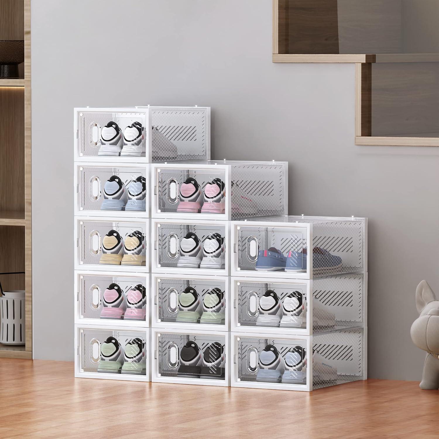 Organizador de Zapatos SIMPDIY 12 Cajas Apilables Transparentes