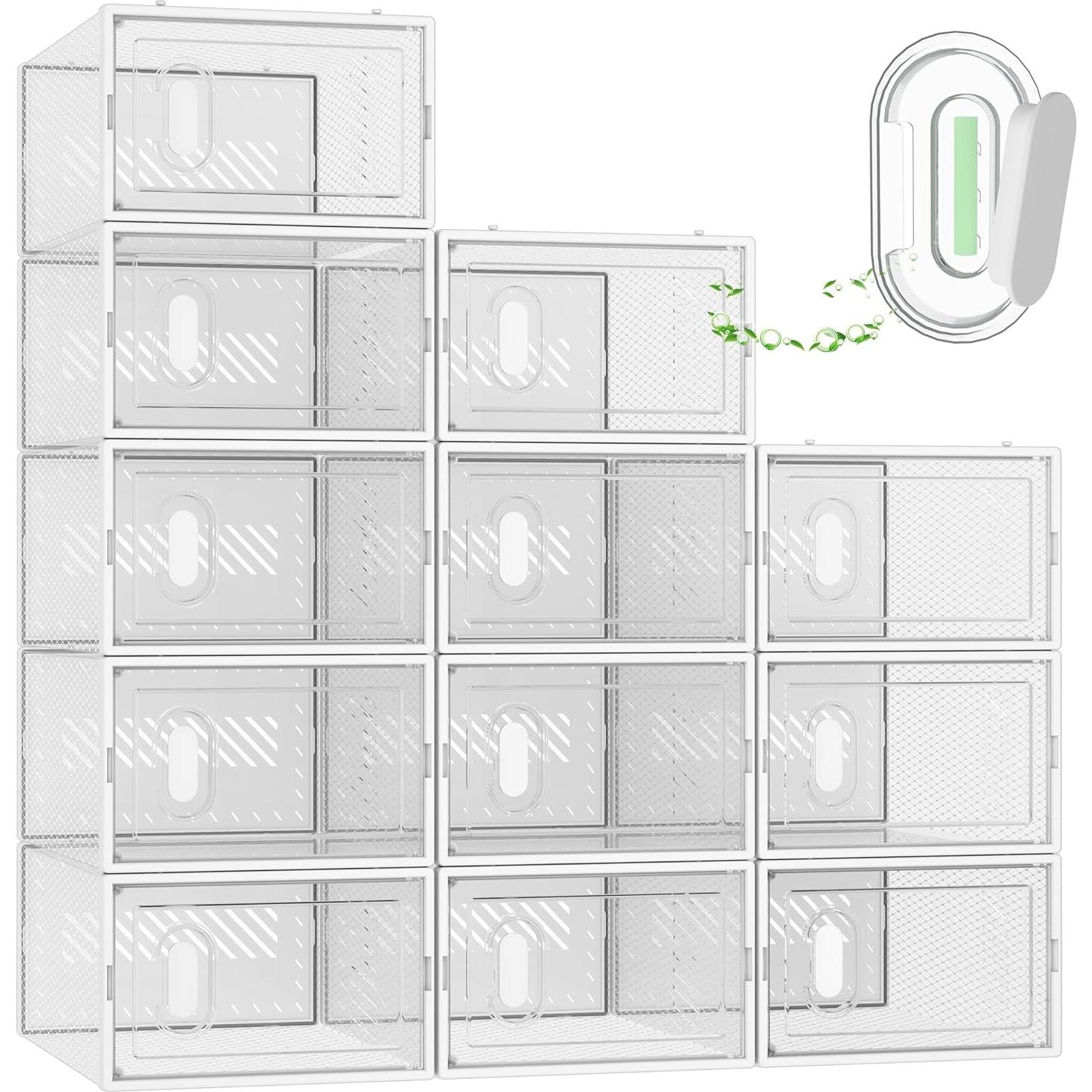 Organizador de Zapatos SIMPDIY 12 Cajas Apilables Transparentes
