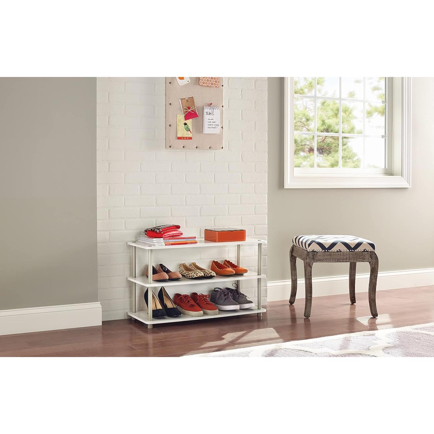 Estante organizador de 3 niveles ClosetMaid para zapatos blanco