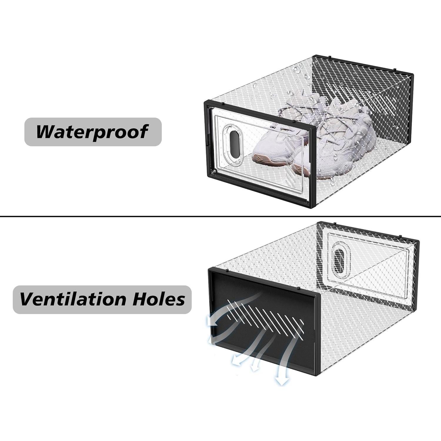 Organizador de Zapatos SIMPDIY 12 Cajas Apilables Negro