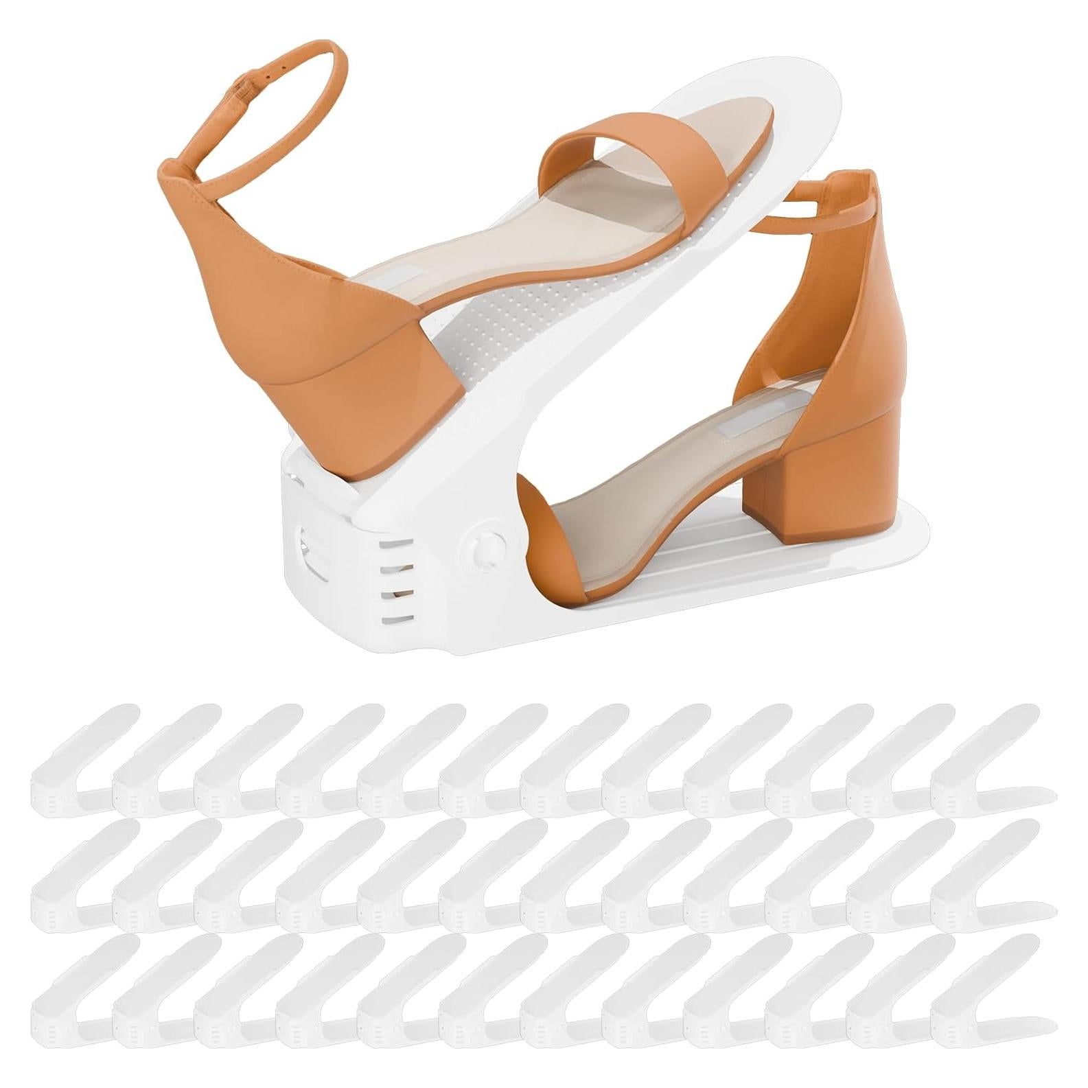 Organizador de Zapatos Yashong 36PCS Blanco Ajustable 50% Ahorro Espacio