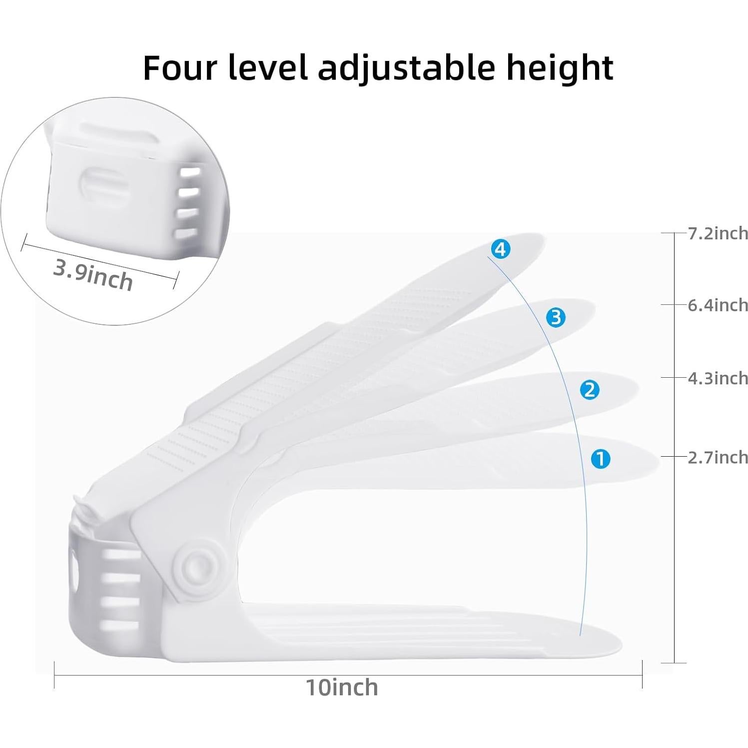 Organizador de Zapatos Yashong 36PCS Blanco Ajustable 50% Ahorro Espacio