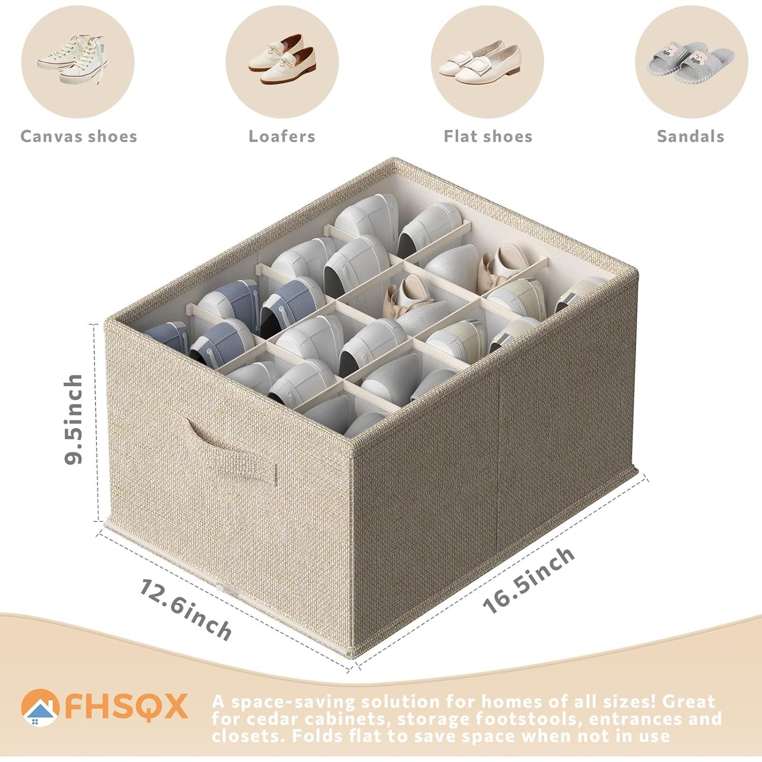 Organizador de Zapatos FHSQX 2 Pack Plegable Beige 24 Pares