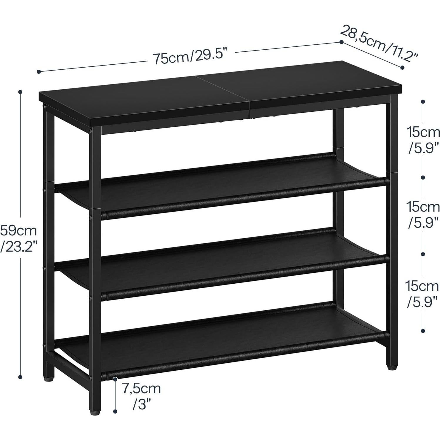 Estante para Zapatos HOOBRO 4 Niveles Negro Organizador