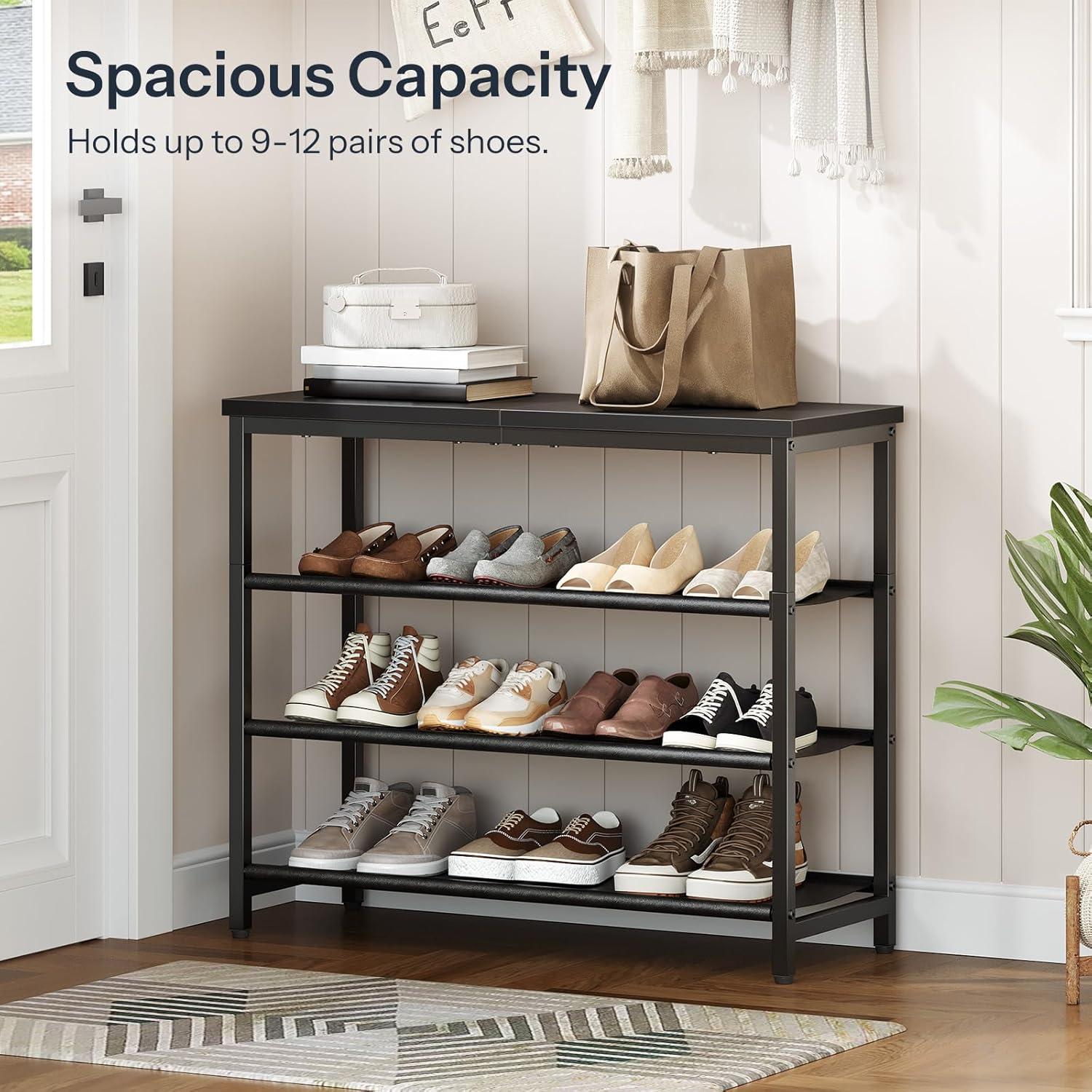 Estante para Zapatos HOOBRO 4 Niveles Negro Organizador