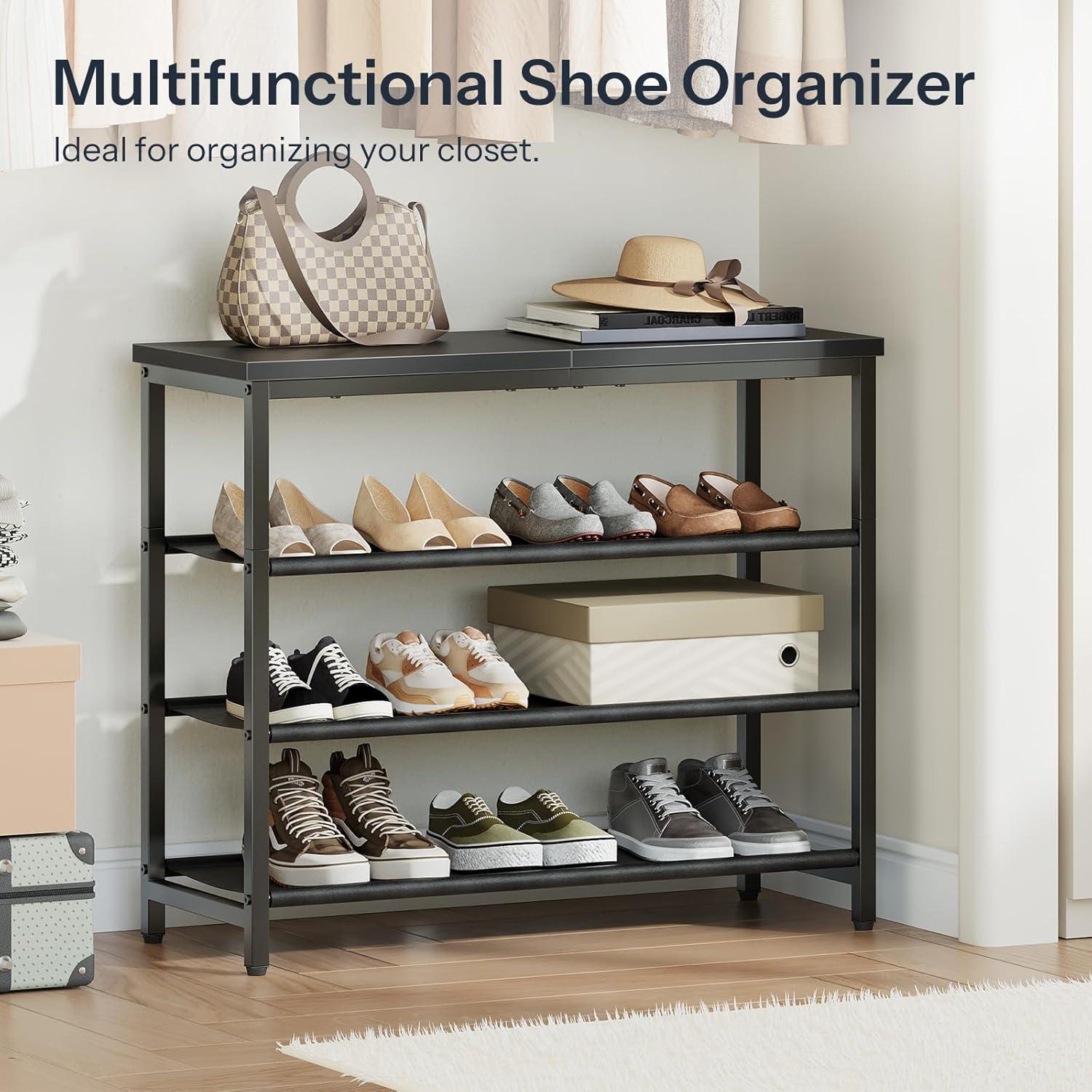 Estante para Zapatos HOOBRO 4 Niveles Negro Organizador