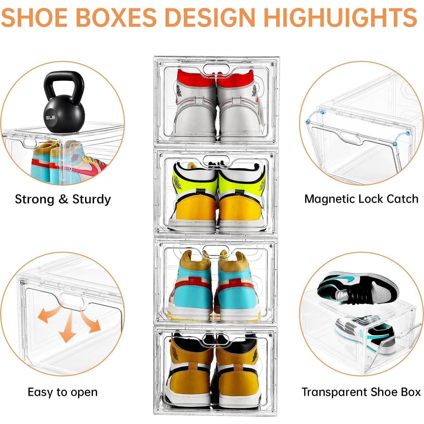 Paquete de 6 cajas de almacenamiento de zapatos INSTY 12L