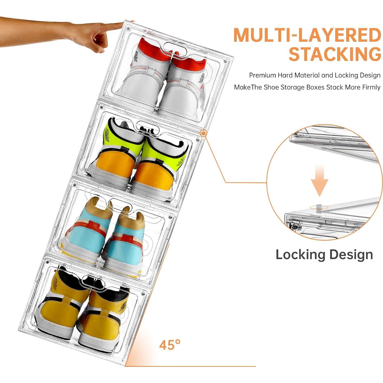 Paquete de 6 cajas de almacenamiento de zapatos INSTY 12L