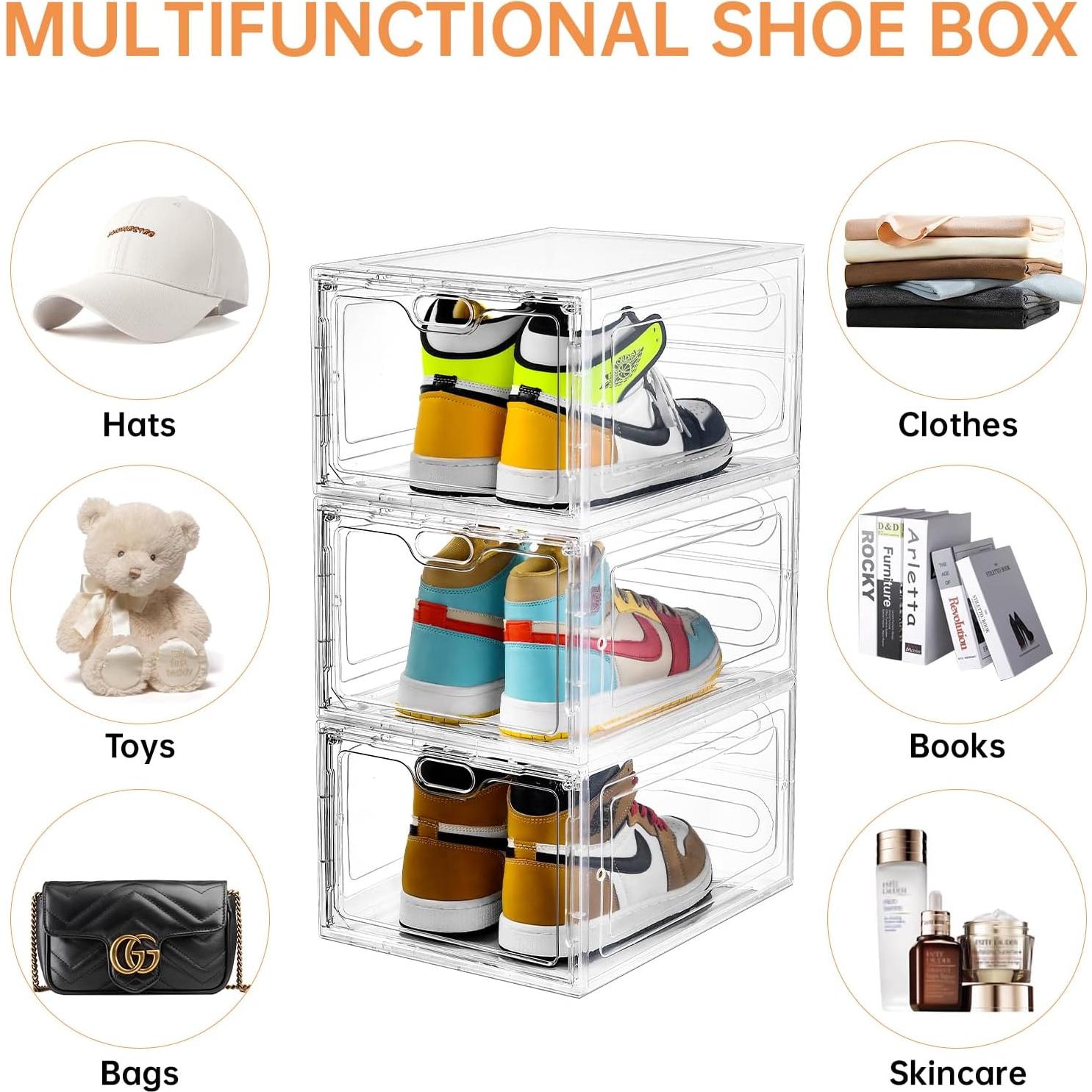 Paquete de 6 cajas de almacenamiento de zapatos INSTY 12L