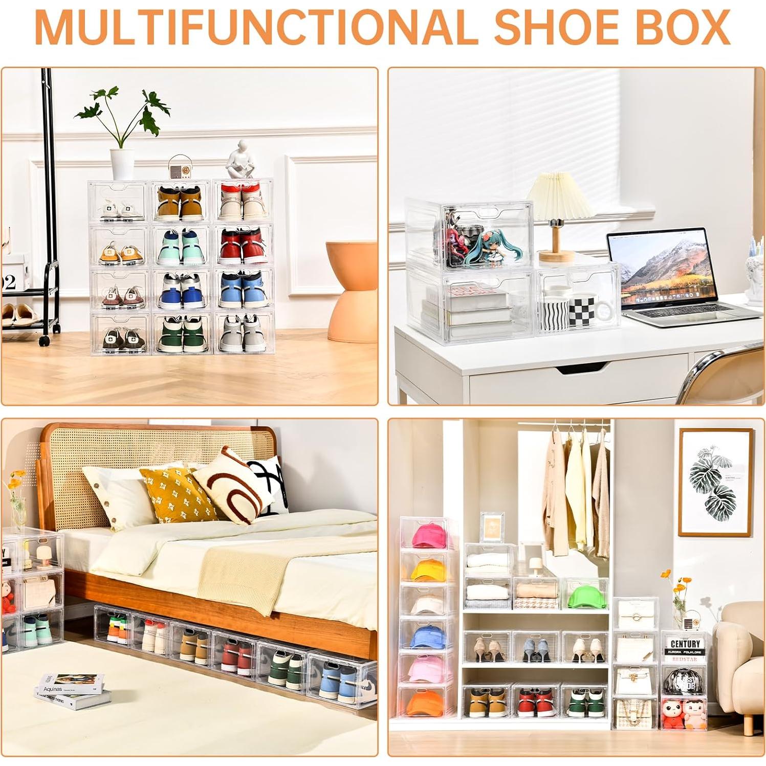 Paquete de 6 cajas de almacenamiento de zapatos INSTY 12L