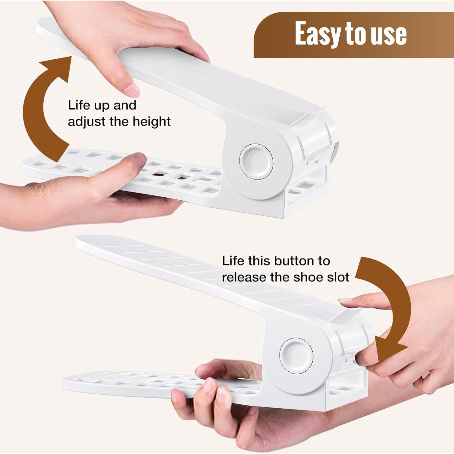 Organizador de Zapatos Neprock Blanco, Paquete de 16, Ahorra Espacio