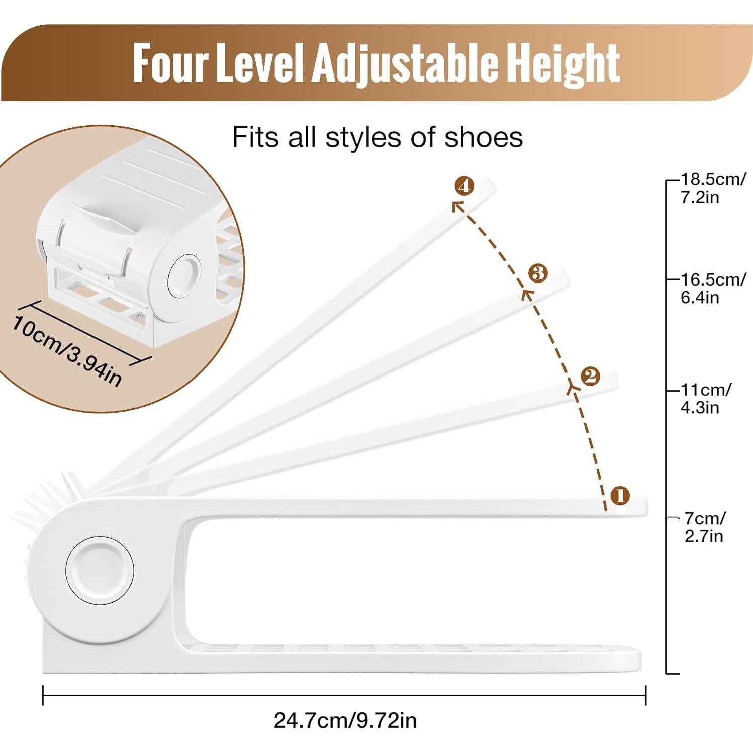 Organizador de Zapatos Neprock Blanco, Paquete de 16, Ahorra Espacio