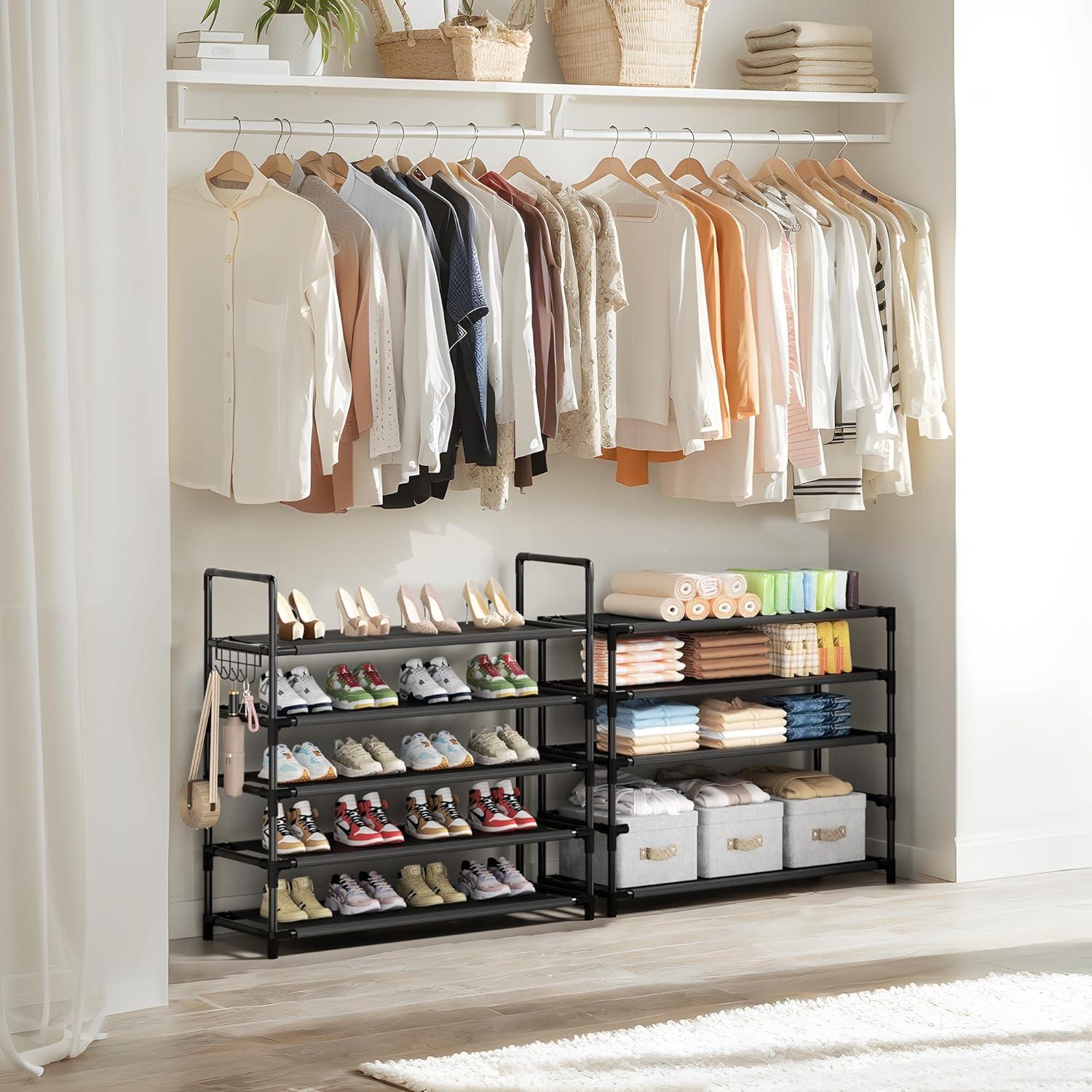 Estante para zapatos SRRSO de 10 niveles, metal, 40-45 pares
