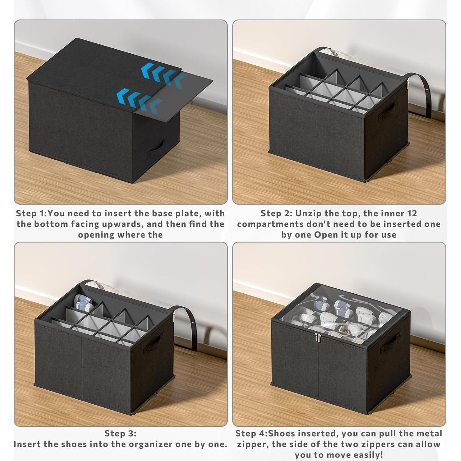 Organizador de Zapatos CYhom 2 Piezas 42x32x31cm Negro