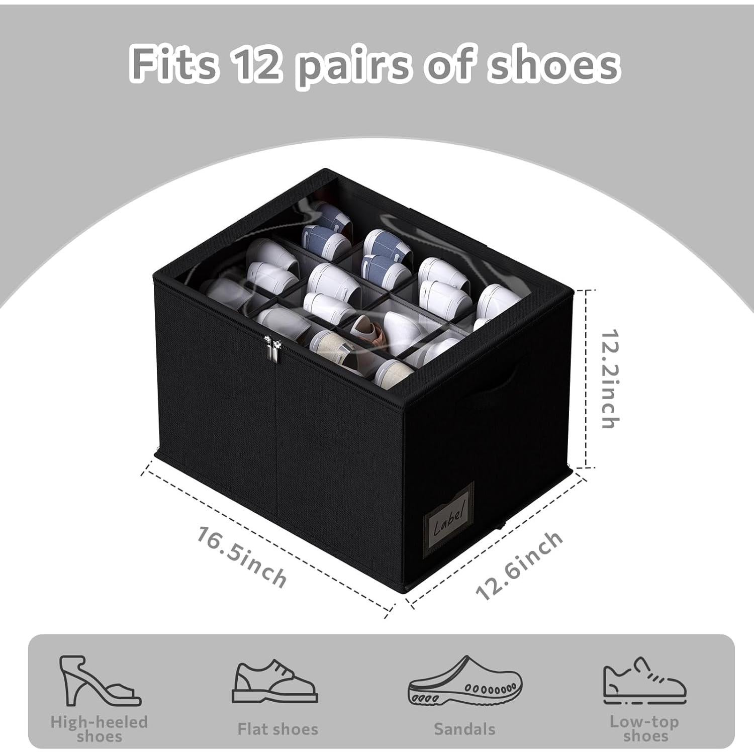 Organizador de Zapatos CYhom 2 Piezas 42x32x31cm Negro