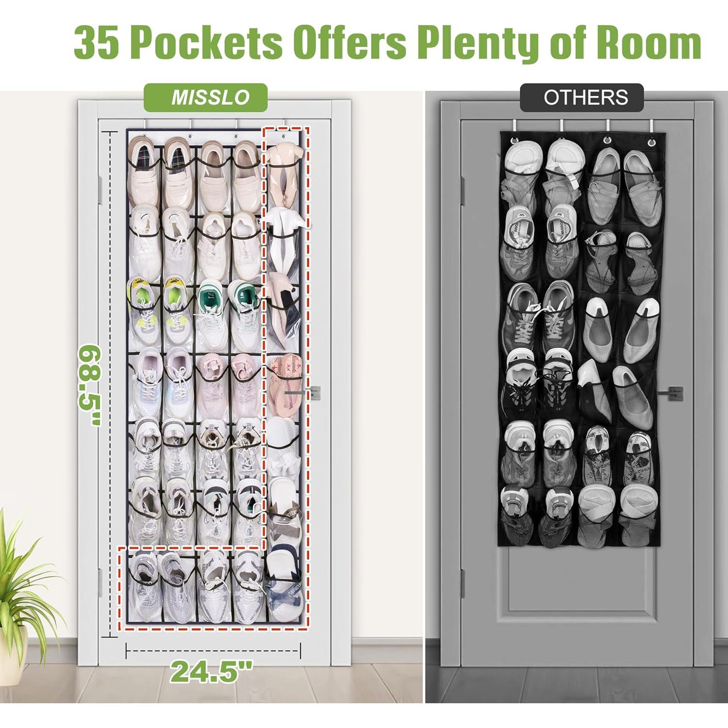 Organizador de Zapatos sobre la Puerta MISSLO 35 Bolsillos Blanco