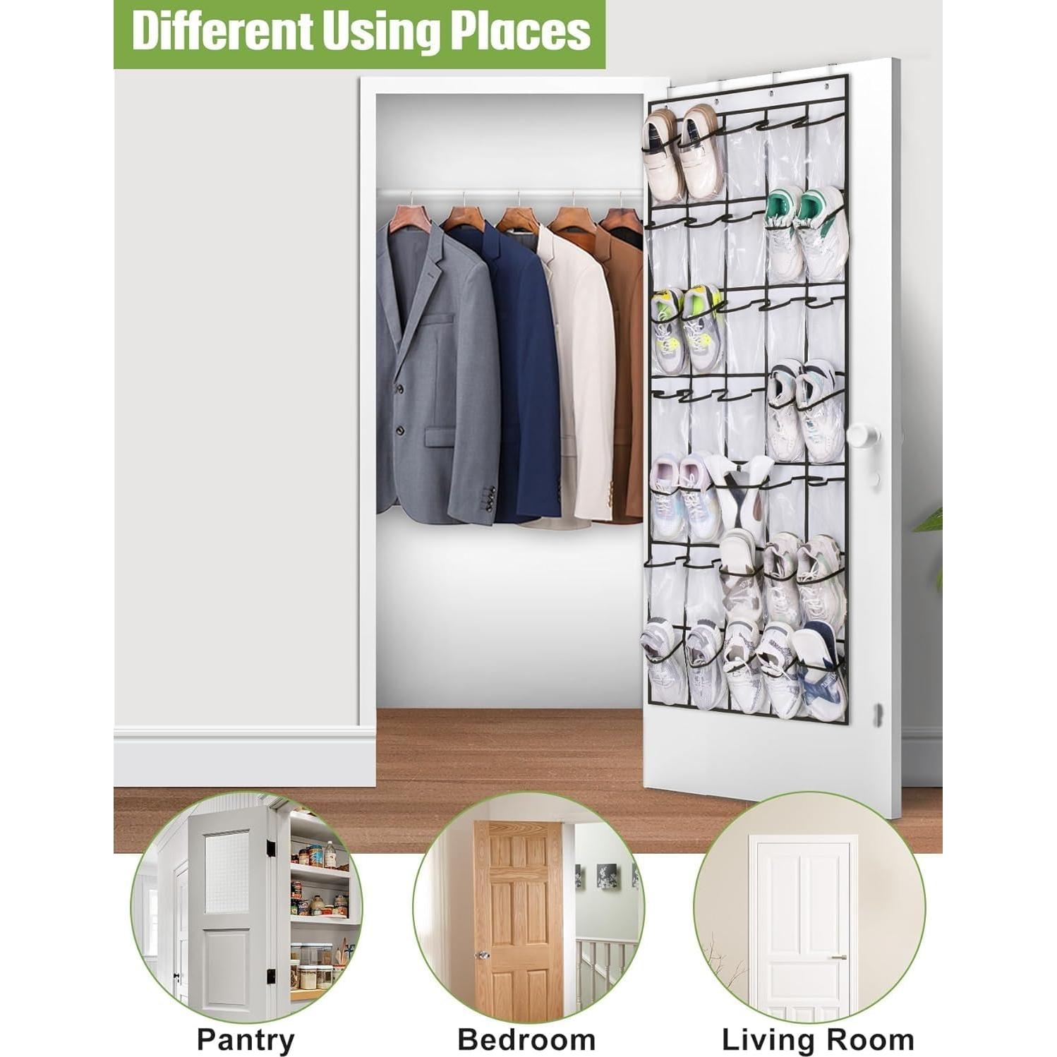 Organizador de Zapatos sobre la Puerta MISSLO 35 Bolsillos Blanco