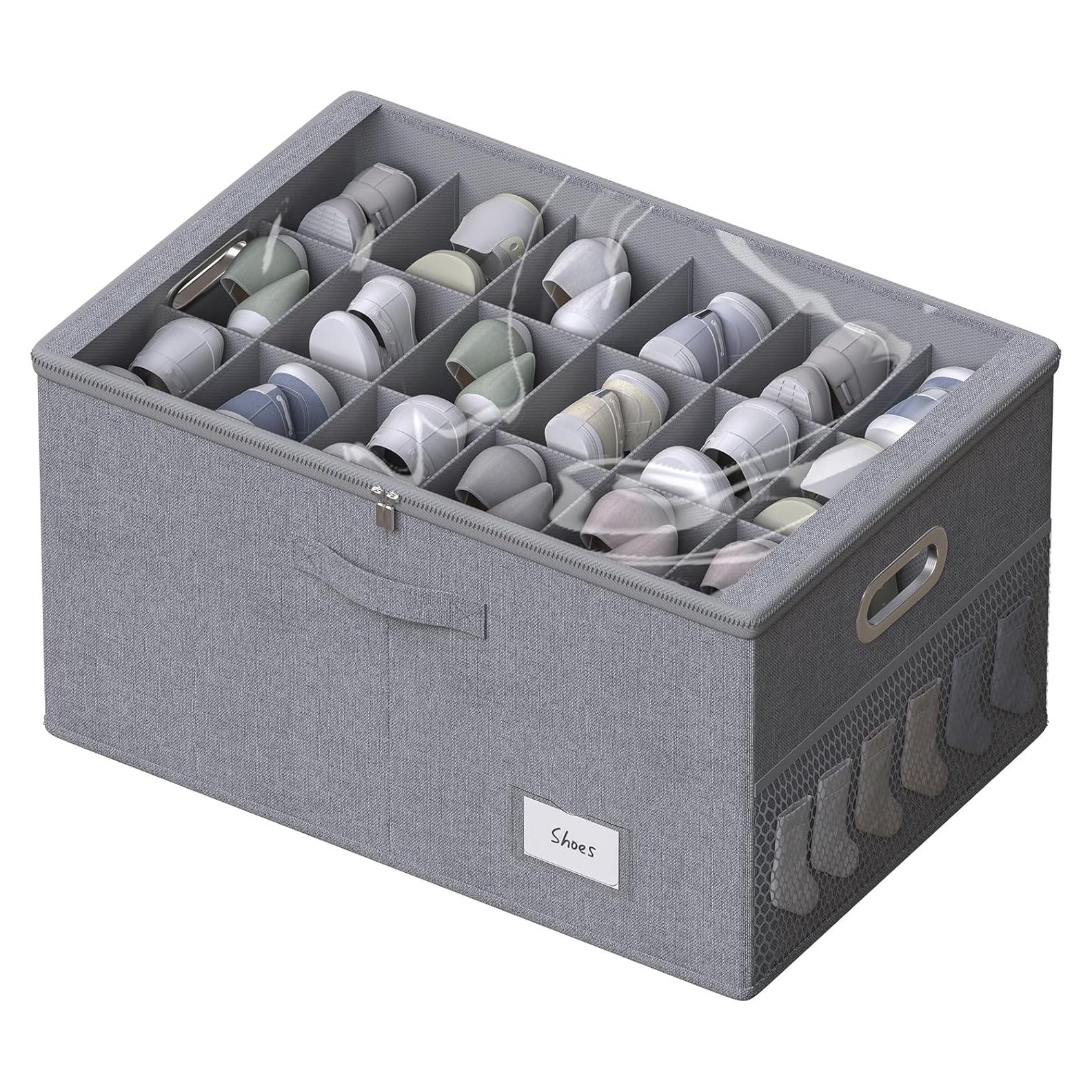 Organizador de Zapatos FHSQX para 18 Pares, Gris, Plegable