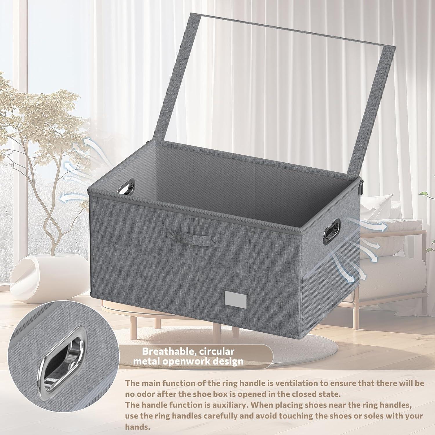 Organizador de Zapatos FHSQX para 18 Pares, Gris, Plegable