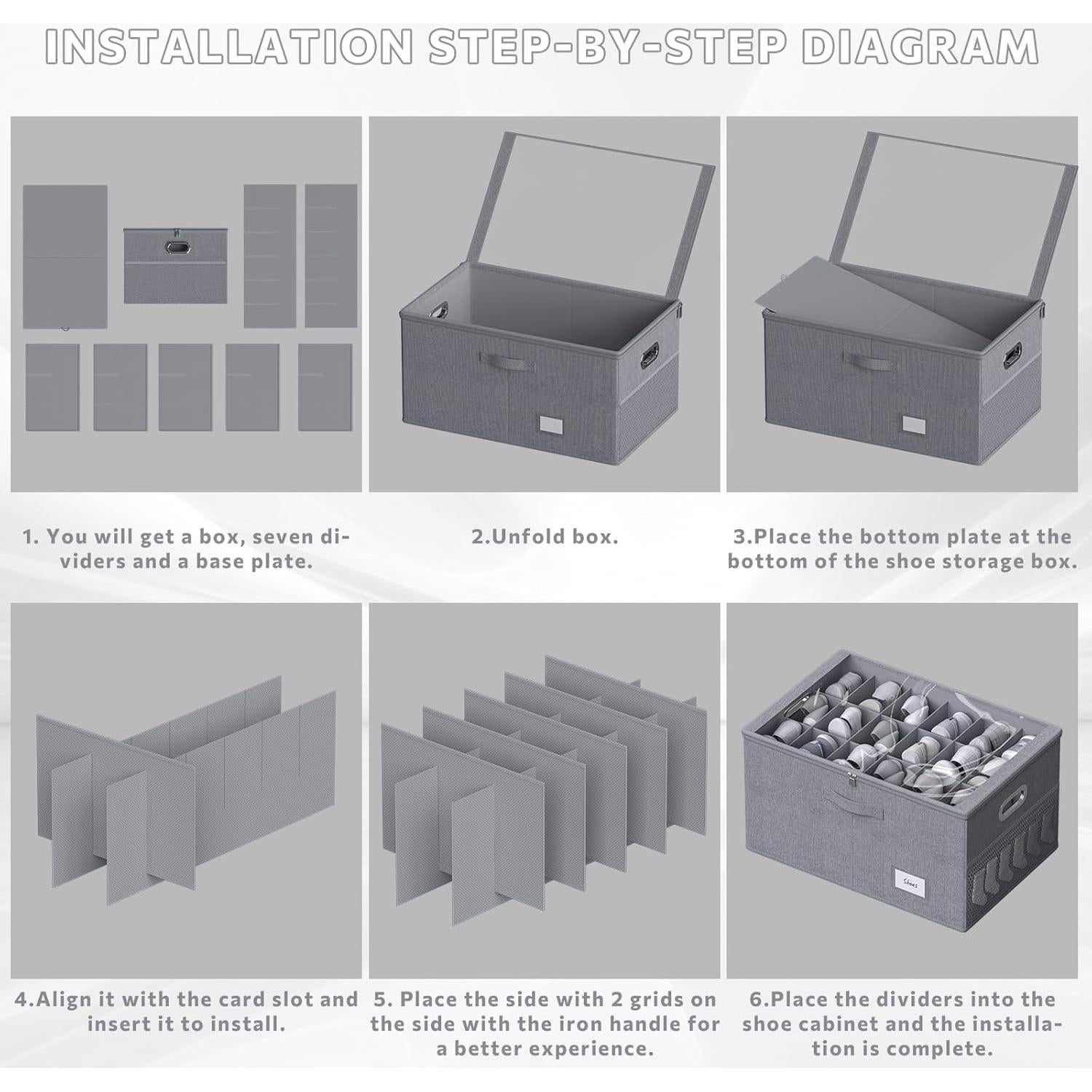 Organizador de Zapatos FHSQX para 18 Pares, Gris, Plegable