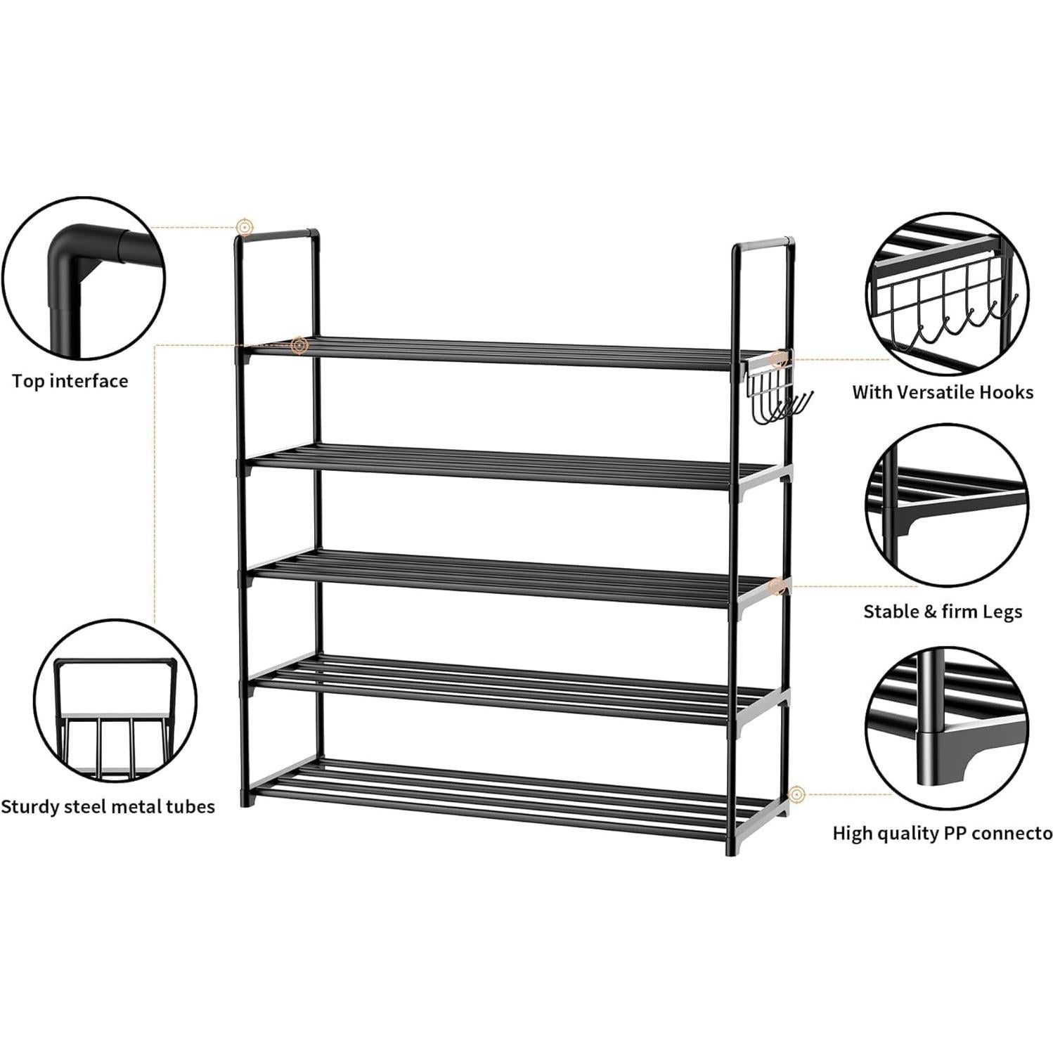 Estante Organizador de Zapatos Homicker 5 Niveles Metal 20-25 Pares