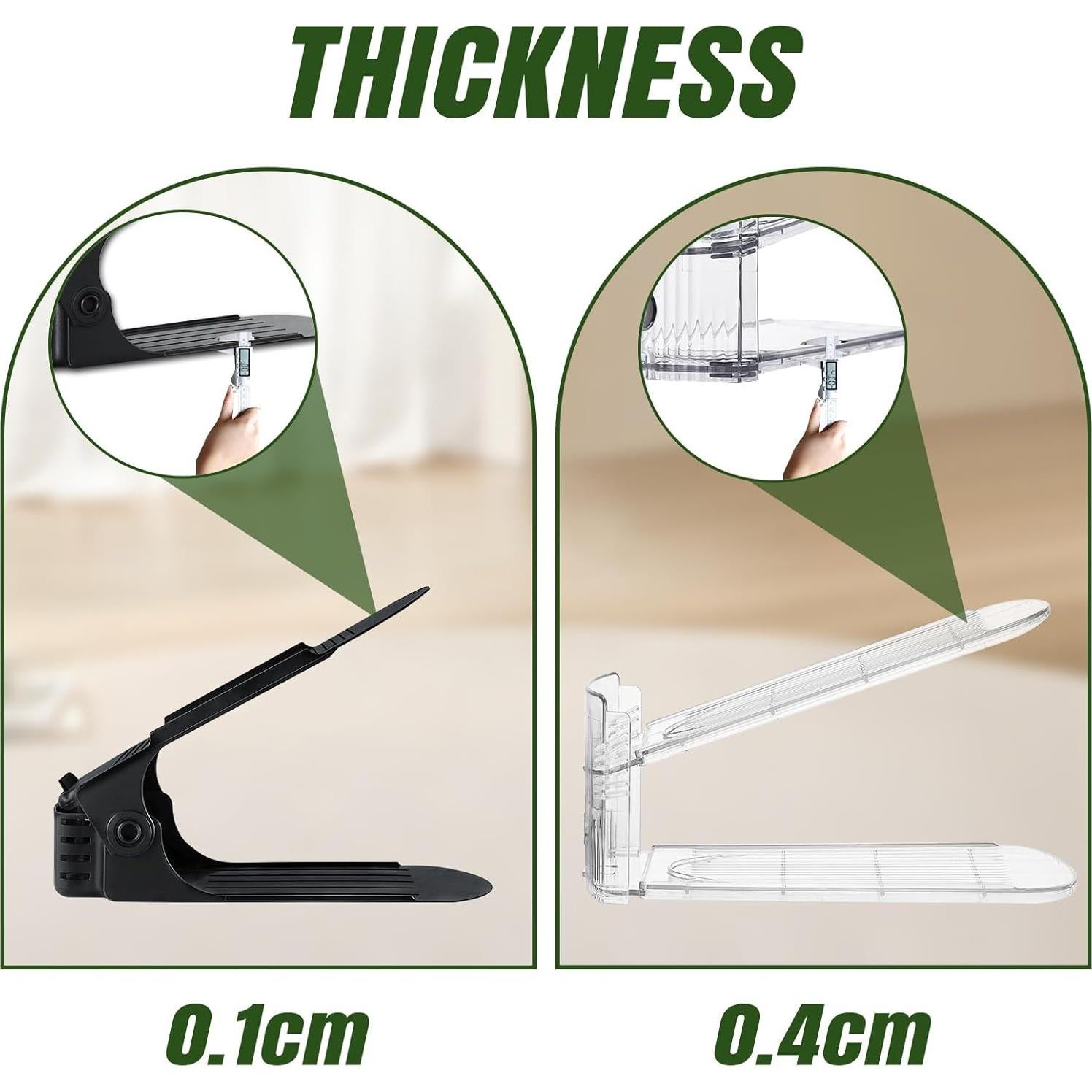 Organizador de Zapatos Transparente MOVDEET 12 Piezas Ajustable