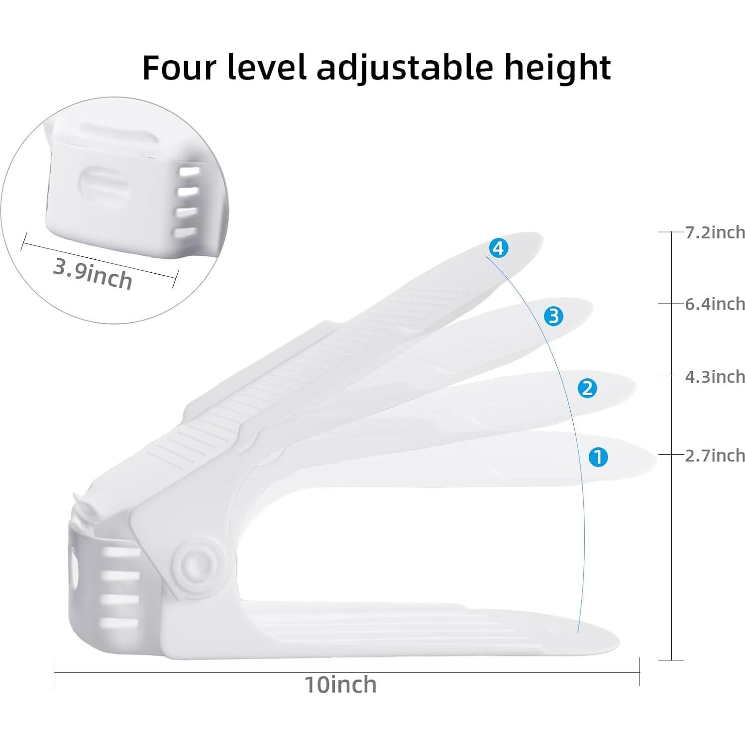 Organizador de Zapatos Yashong 24PCS Apilable Blanco