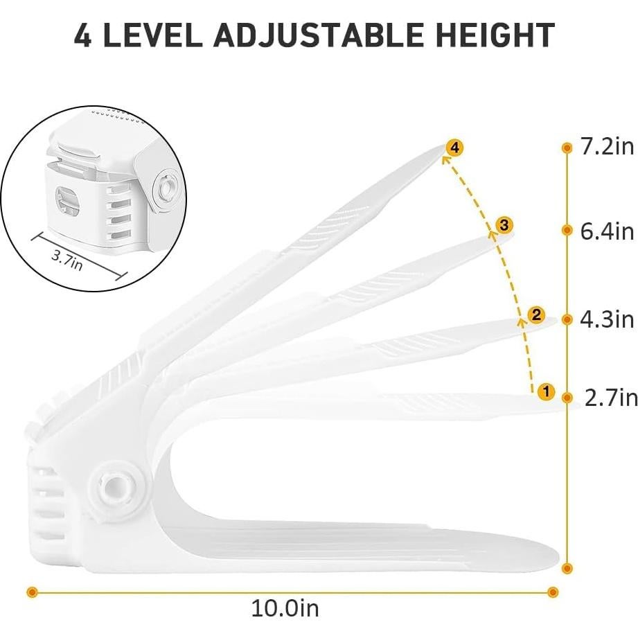 Organizador de Zapatos Monlity - Paquete de 20 Apiladores Ajustables
