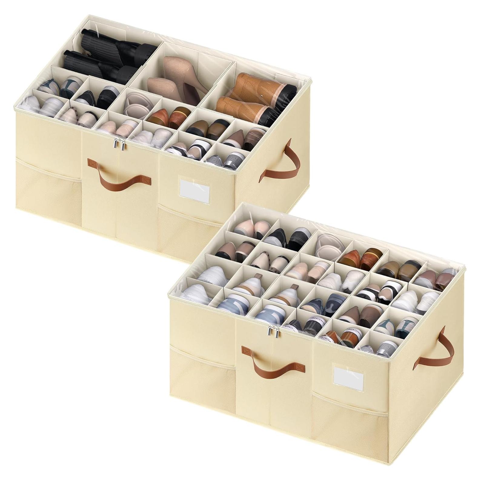 Organizador de Zapatos MSTONAL 2 Paquetes Beige 24 Compartimentos