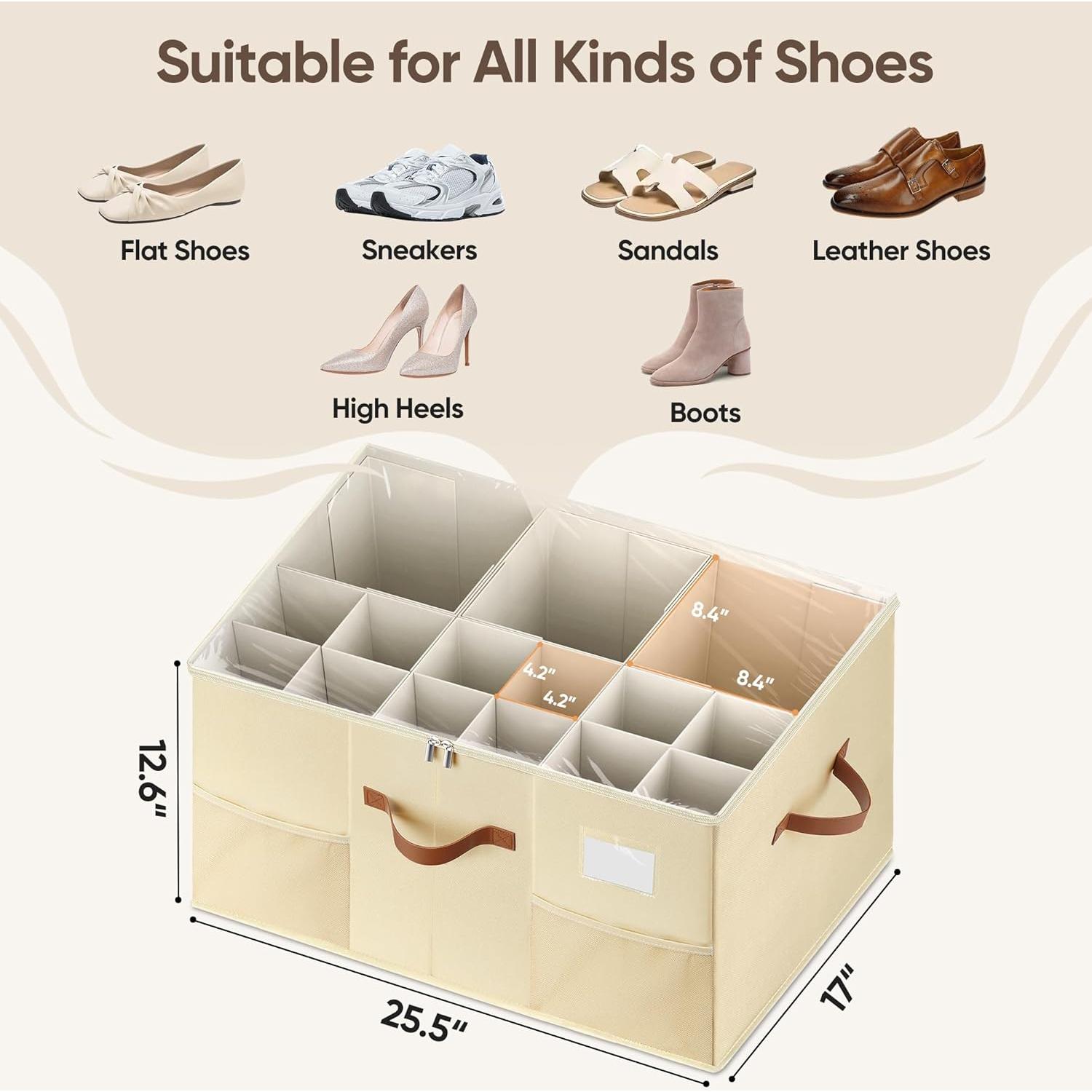 Organizador de Zapatos MSTONAL 2 Paquetes Beige 24 Compartimentos