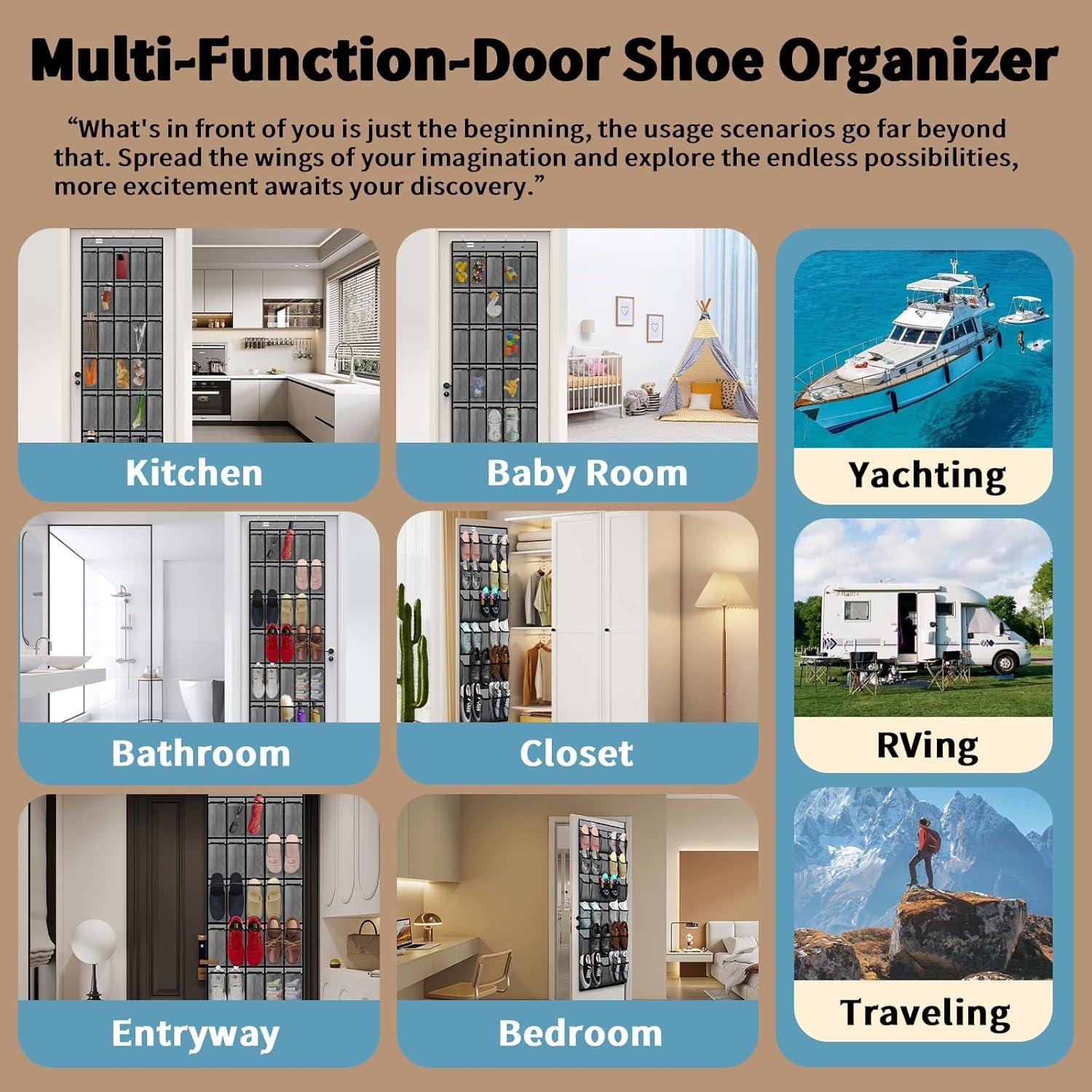 Organizador de Zapatos PAULONE Colgante 30 Bolsillos Gris