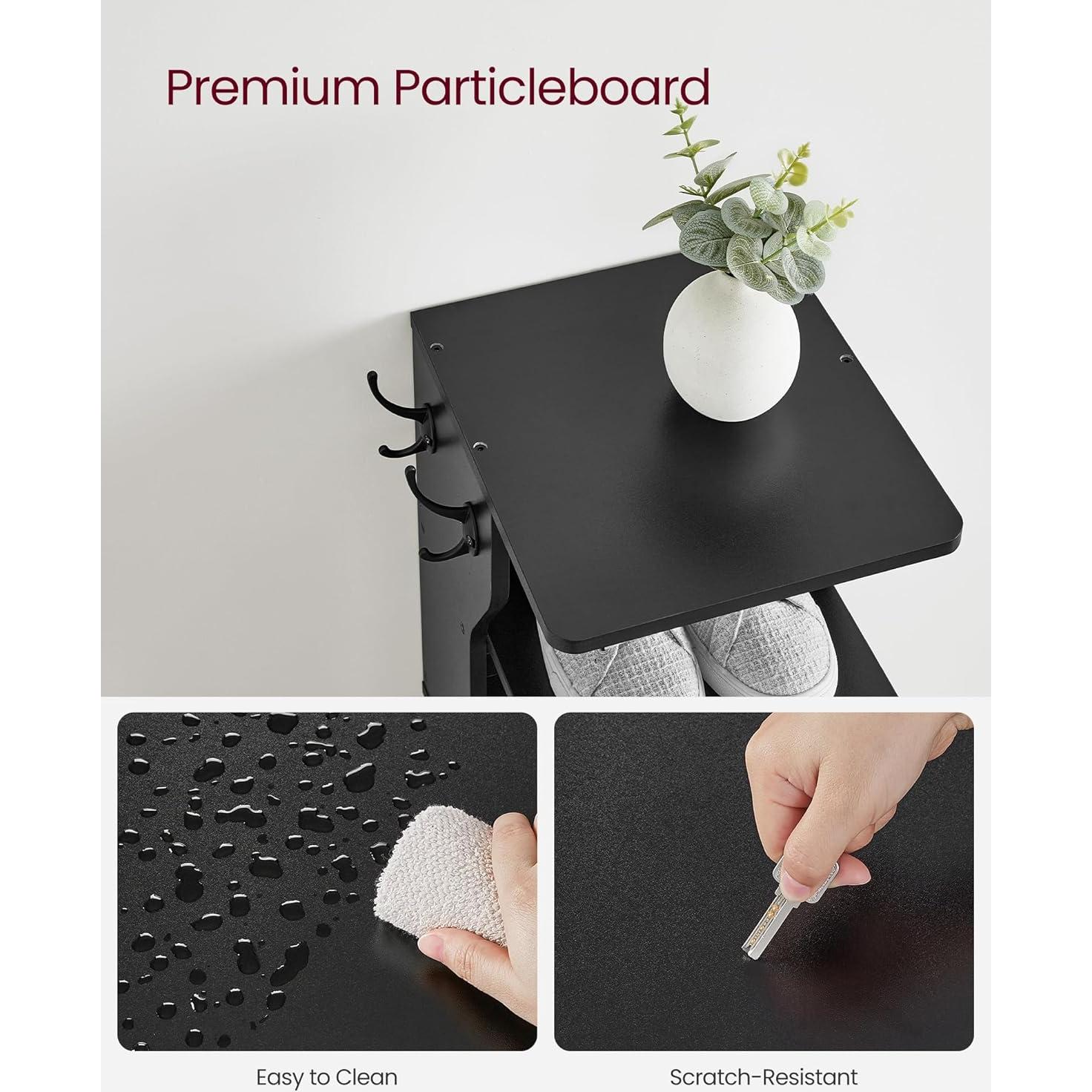 Estante Vertical para Zapatos VASAGLE 7 Niveles Negro