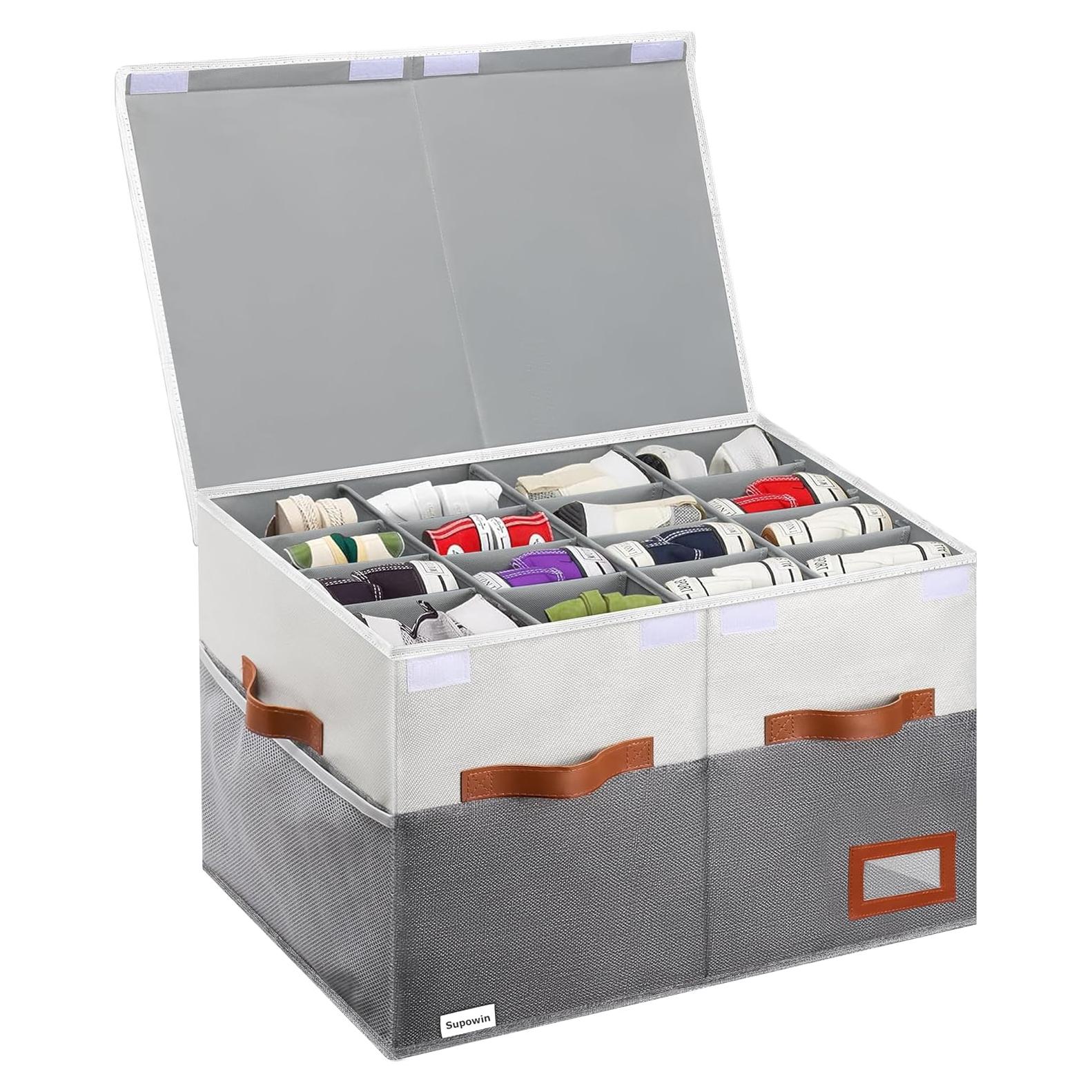 Organizador de Zapatos Supowin Plegable 16 Pares Gris