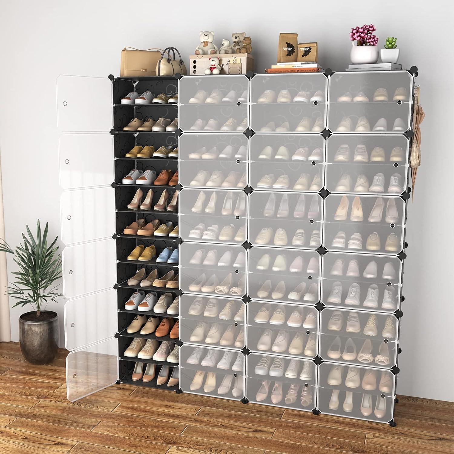 Organizador de Zapatos WEXCISE 96 Pares Ajustable Negro