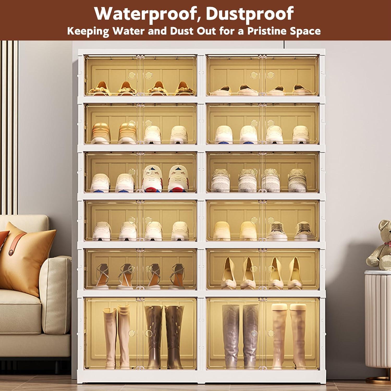 Estante de Zapatos Plegable Lacusmall 9 Niveles 18 Pares Blanco