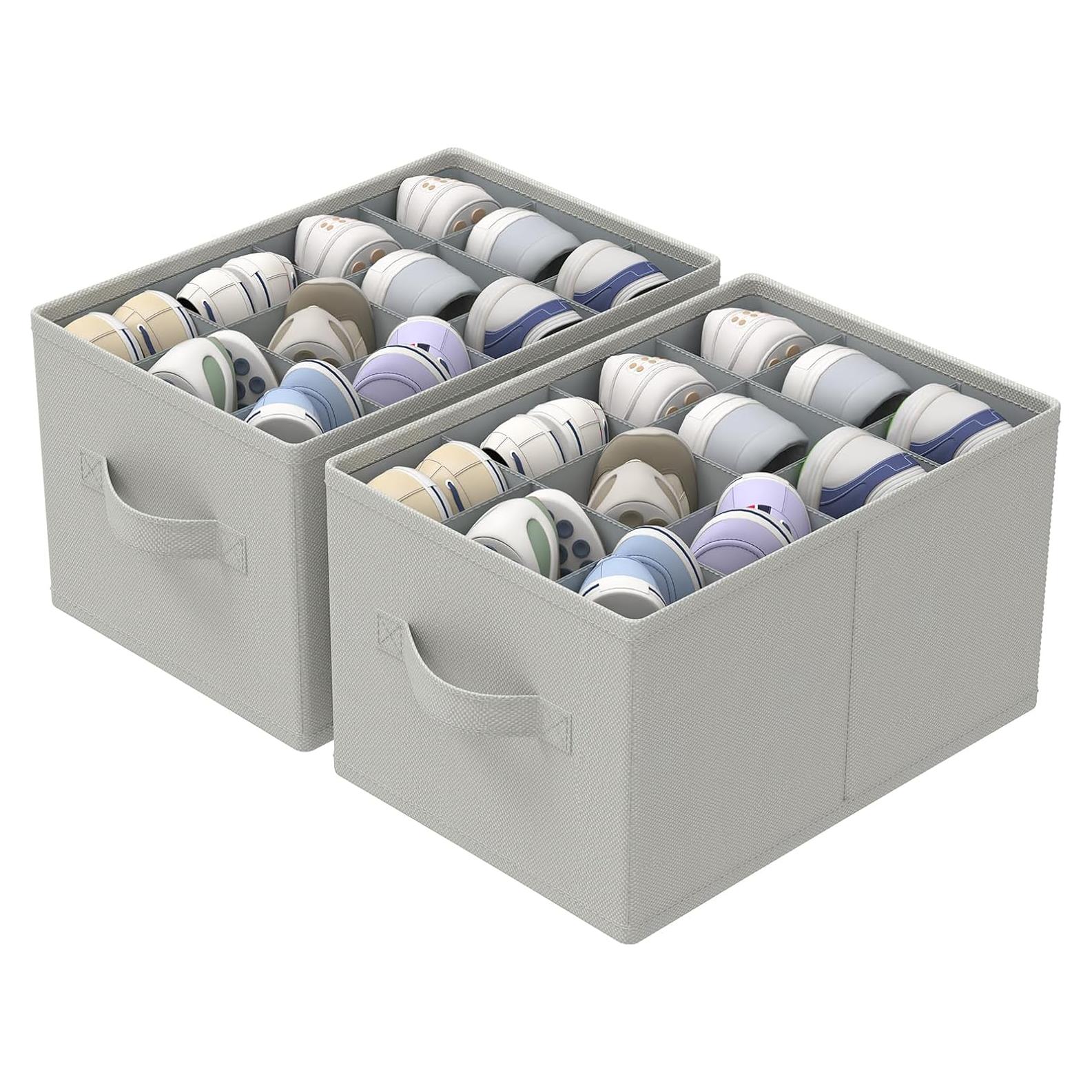 Organizador de Zapatos Plegable GUOHNHE 2 Paquetes 42x32x26cm Gris