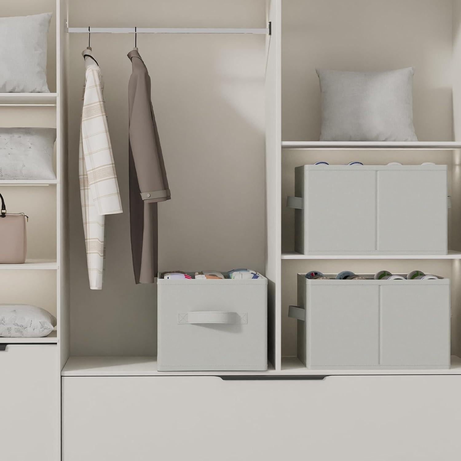 Organizador de Zapatos Plegable GUOHNHE 2 Paquetes 42x32x26cm Gris