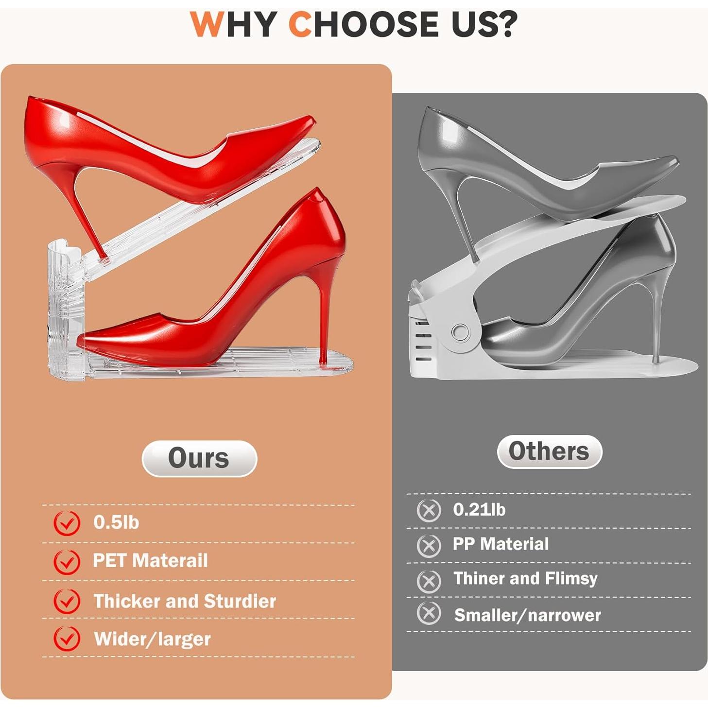 Organizador de Zapatos Neprock 20 Paquete Ajustable 3 Niveles