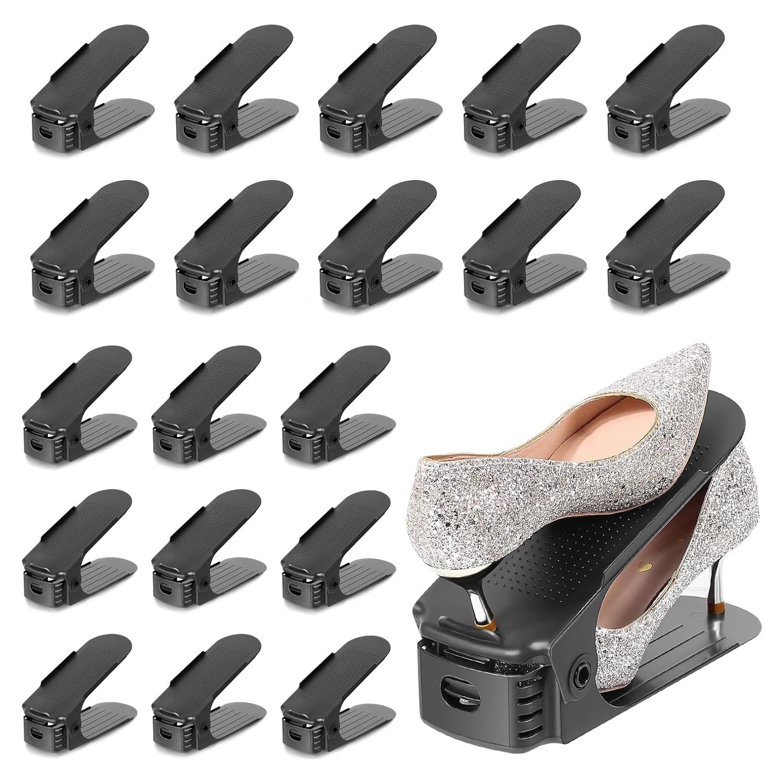 Organizador de Zapatos TOPNEW Doble Capa 20 Paquetes Negro