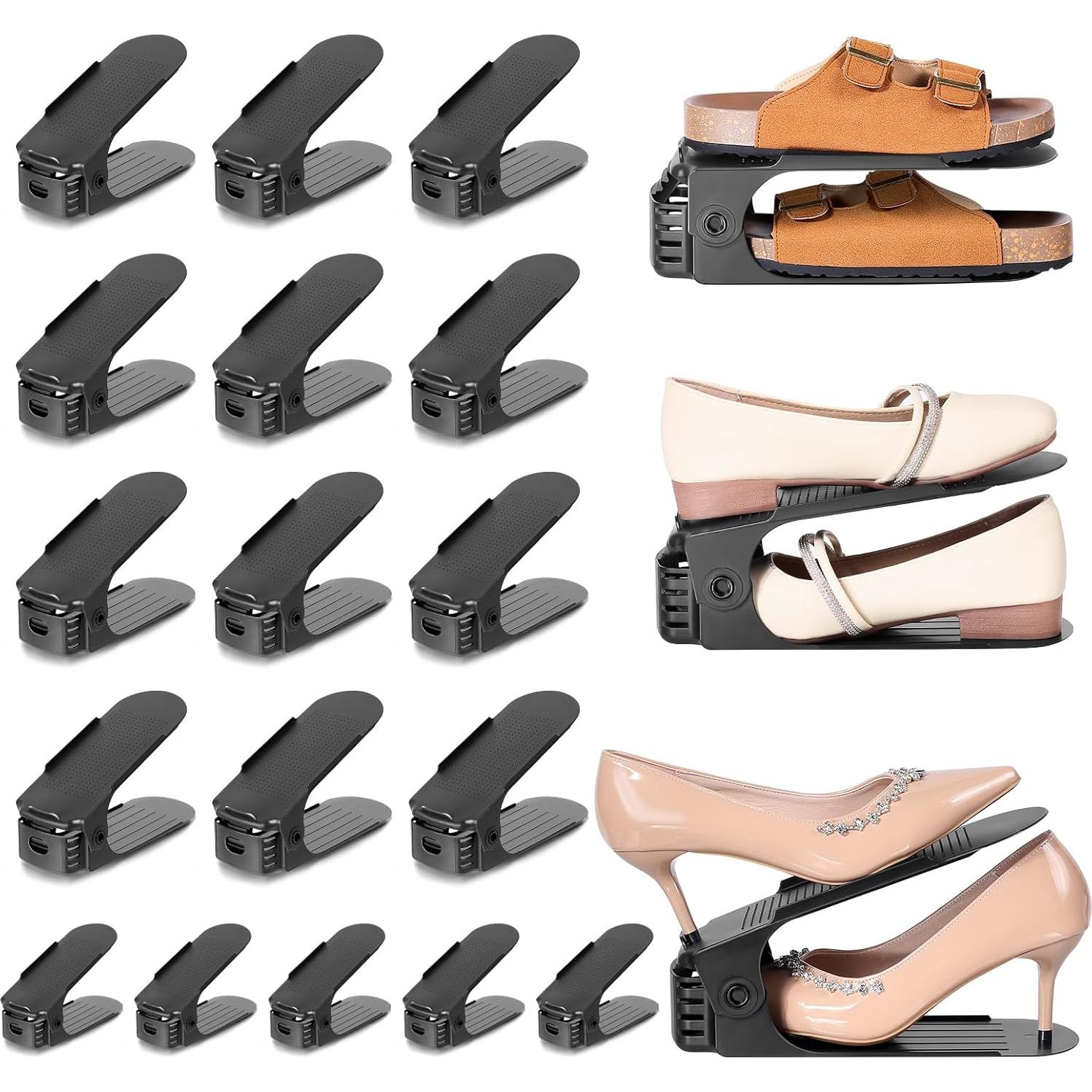 Organizador de Zapatos TOPNEW Doble Capa 20 Paquetes Negro